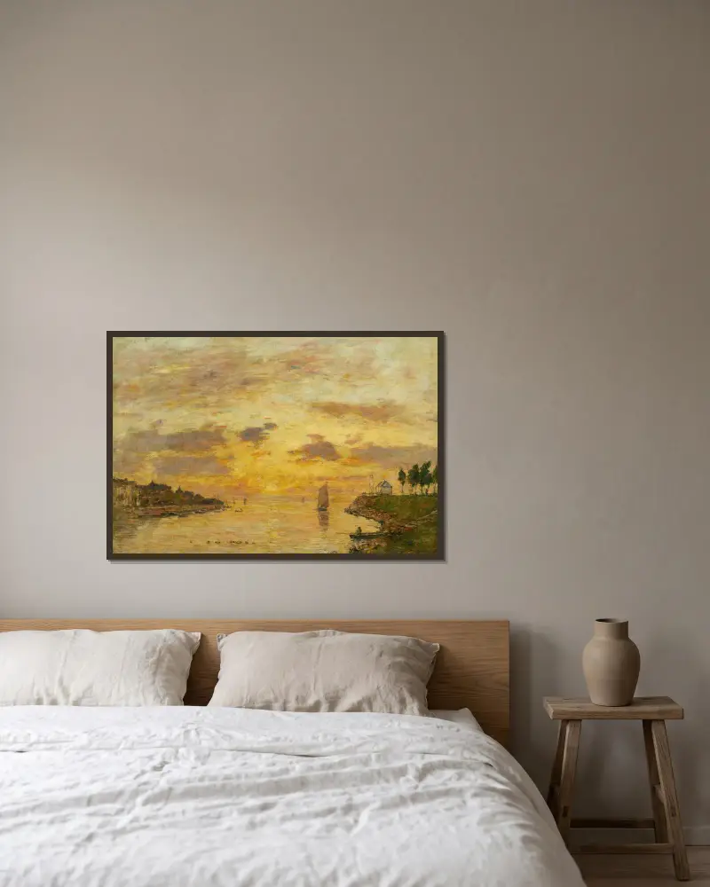 Saint-Valéry-Sur-Somme. L’embouchure De La Somme av Eugène Boudin inramad på en vägg