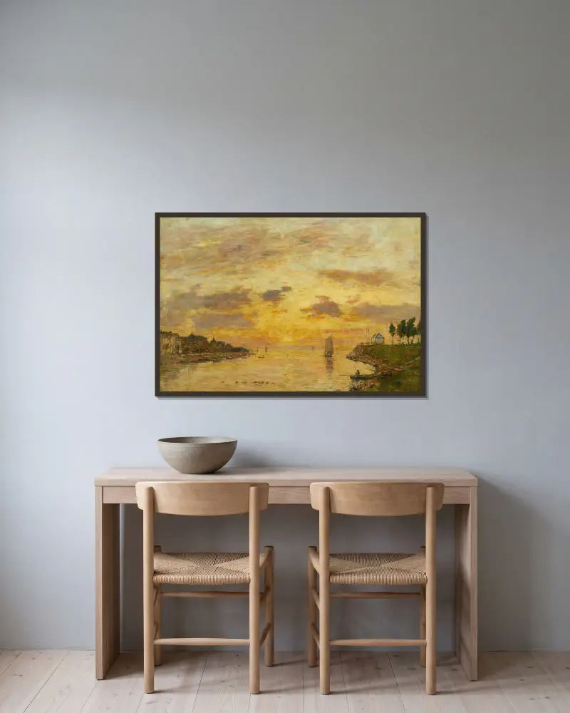 Saint-Valéry-Sur-Somme. L’embouchure De La Somme av Eugène Boudin inramad på en vägg