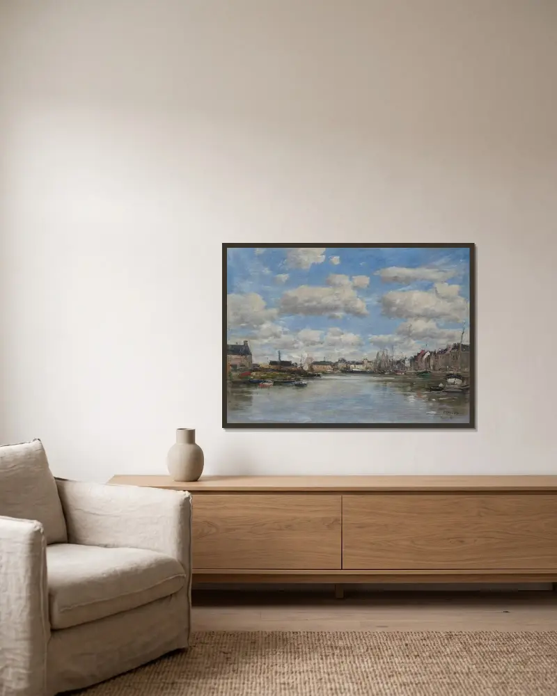 Trouville, Le Port av Eugène Boudin inramad på en vägg