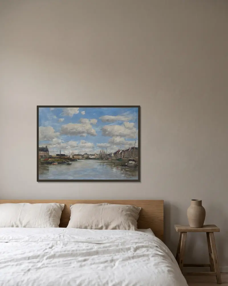 Trouville, Le Port av Eugène Boudin inramad på en vägg
