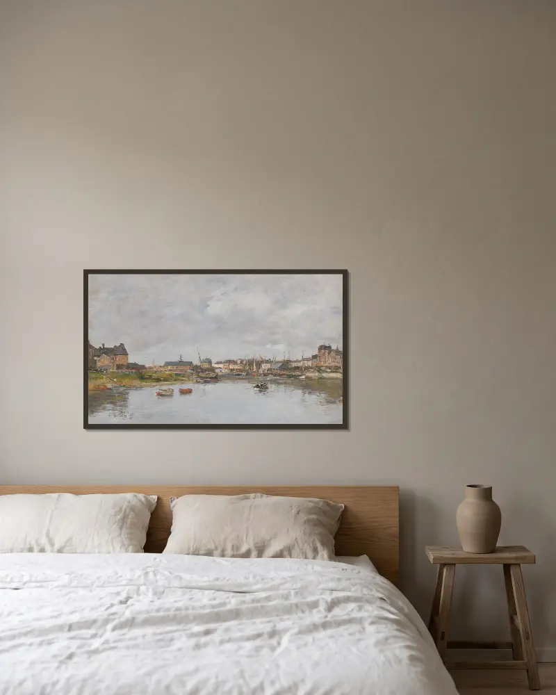 Trouville, Le Port av Eugène Boudin inramad på en vägg
