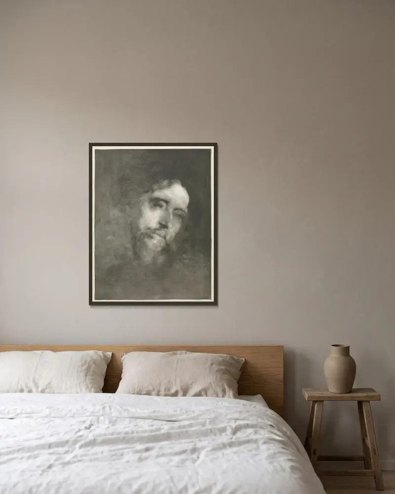 Alphonse Daudet av Eugène Carriere inramad på en vägg