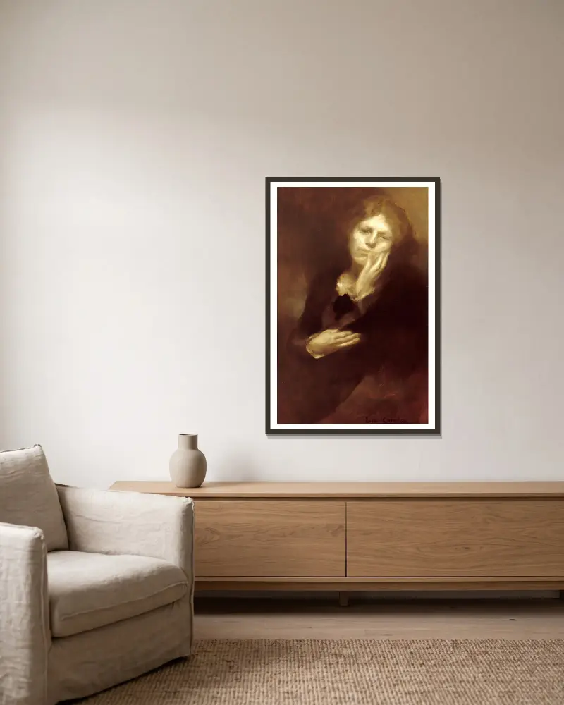 Fantine verlassen von Eugène Carriere gerahmt an einer Wand