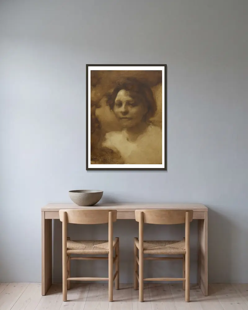 Madame Case von Eugène Carriere gerahmt an einer Wand