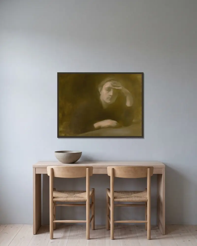 Meditace, Eugène Carriere v rámu na stěně