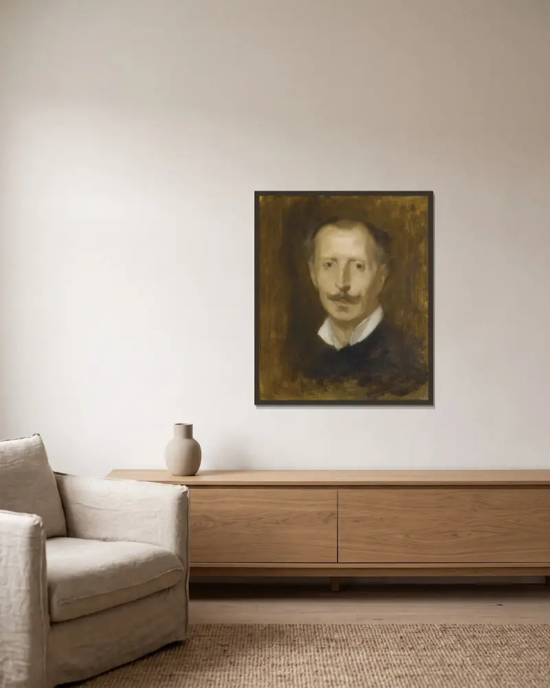 Portrait de Camille de Vercy av Eugène Carriere inramad på en vägg