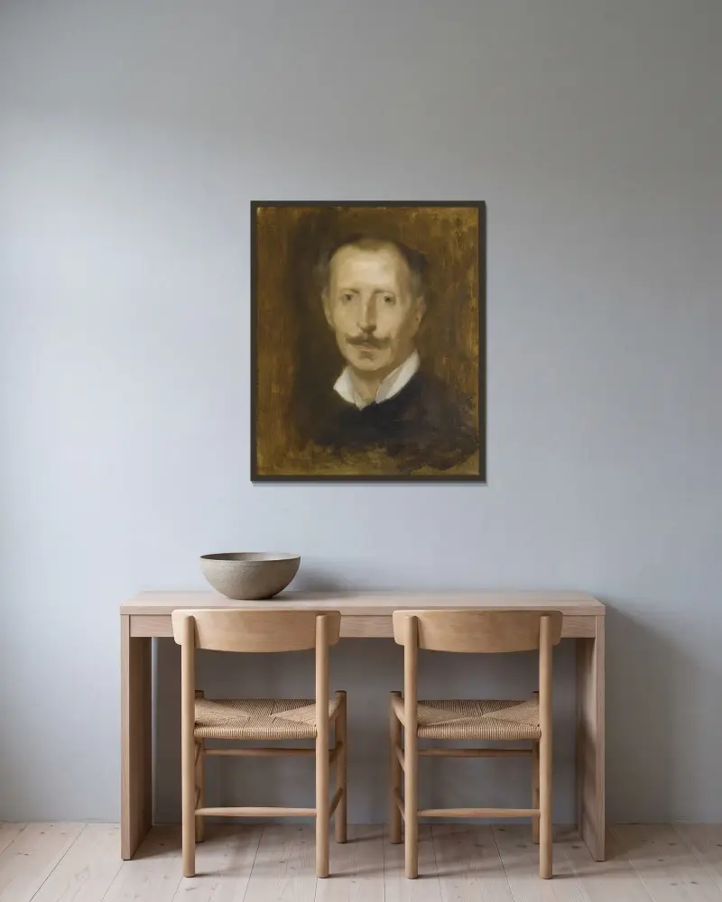 Portrait de Camille de Vercy av Eugène Carriere inramad på en vägg
