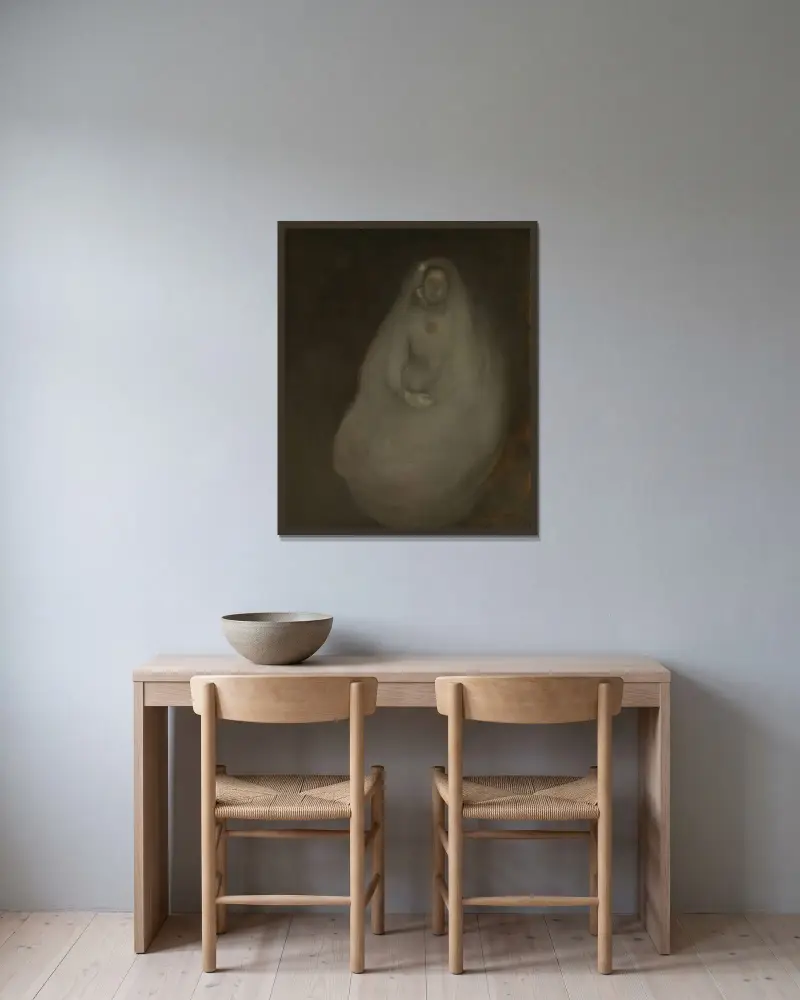Den första nattvarden av Eugène Carriere inramad på en vägg