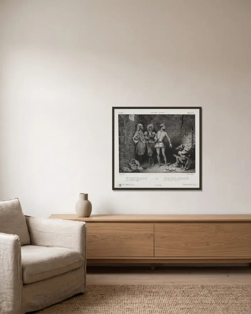 Fronte-Boeuf och juden av Eugène Delacroix inramad på en vägg