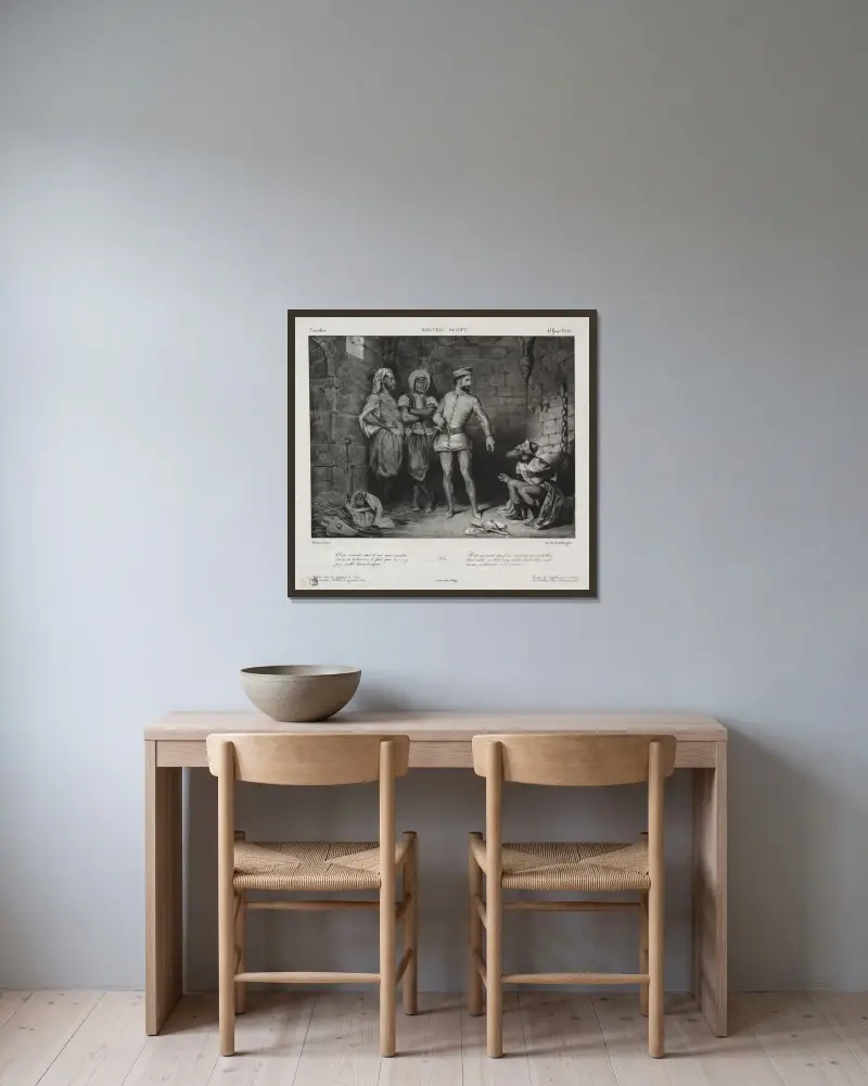 Fronte-Boeuf och juden av Eugène Delacroix inramad på en vägg
