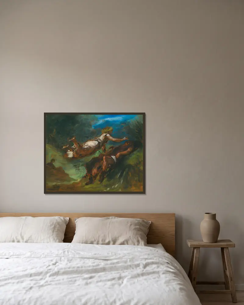 Hésiodos a múza, Eugène Delacroix v rámu na stěně