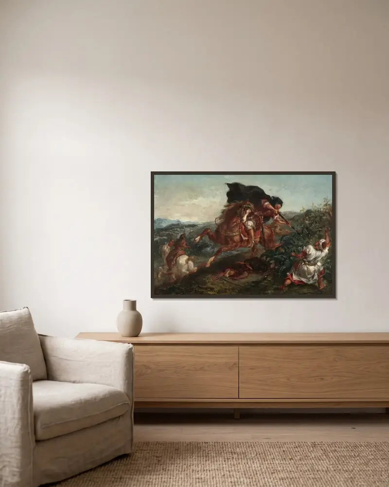 Střetnutí, Eugène Delacroix v rámu na stěně