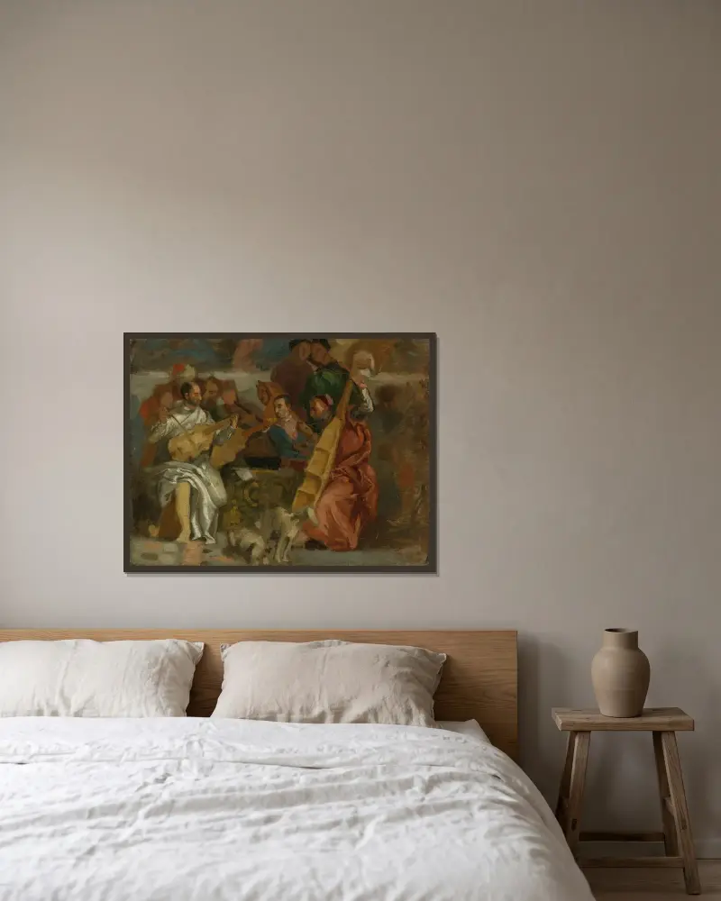 Hudebníci, Eugène Delacroix v rámu na stěně