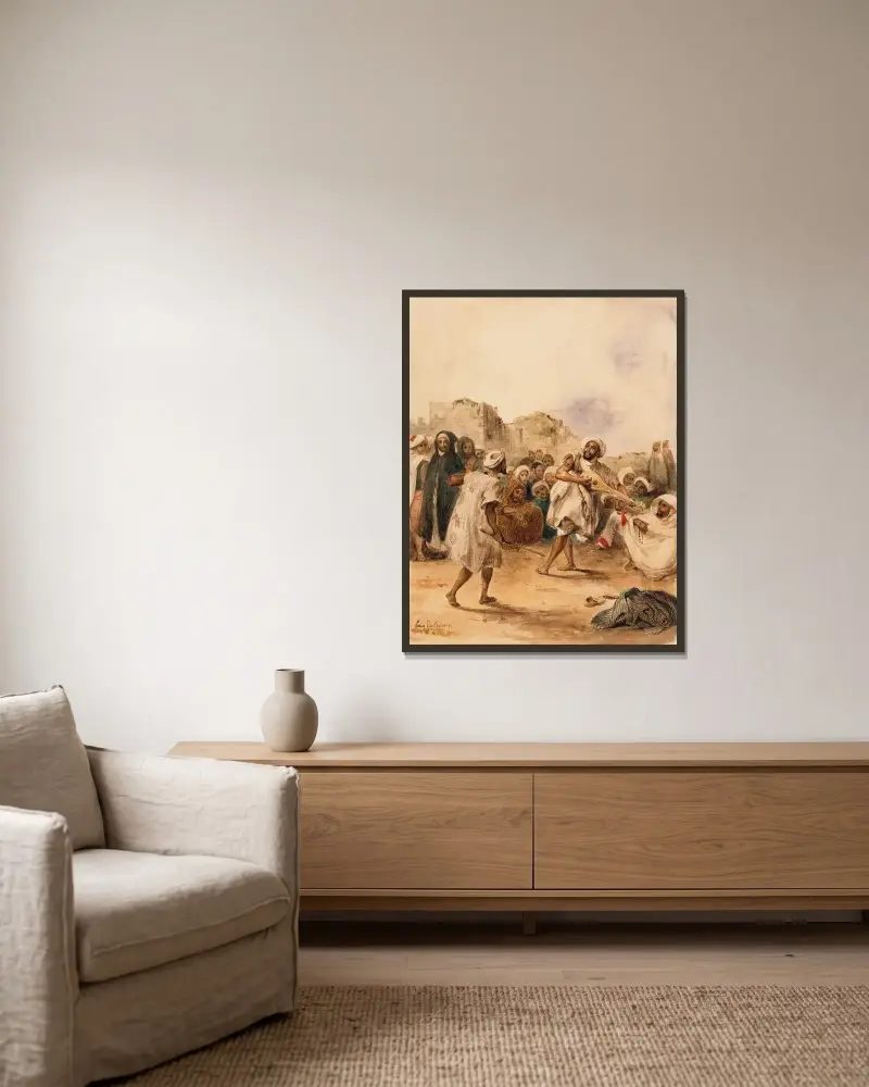 Putující herci, Eugène Delacroix v rámu na stěně