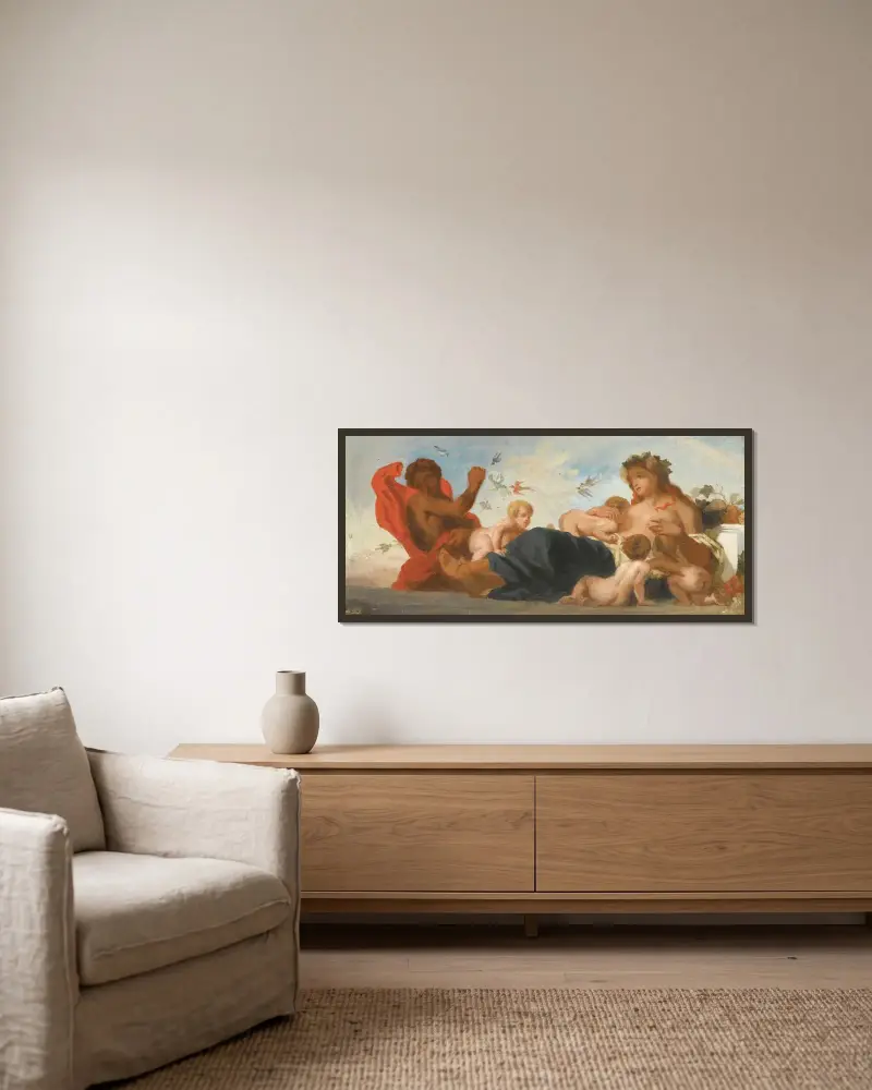 Studie für L’agriculture von Eugène Delacroix gerahmt an einer Wand