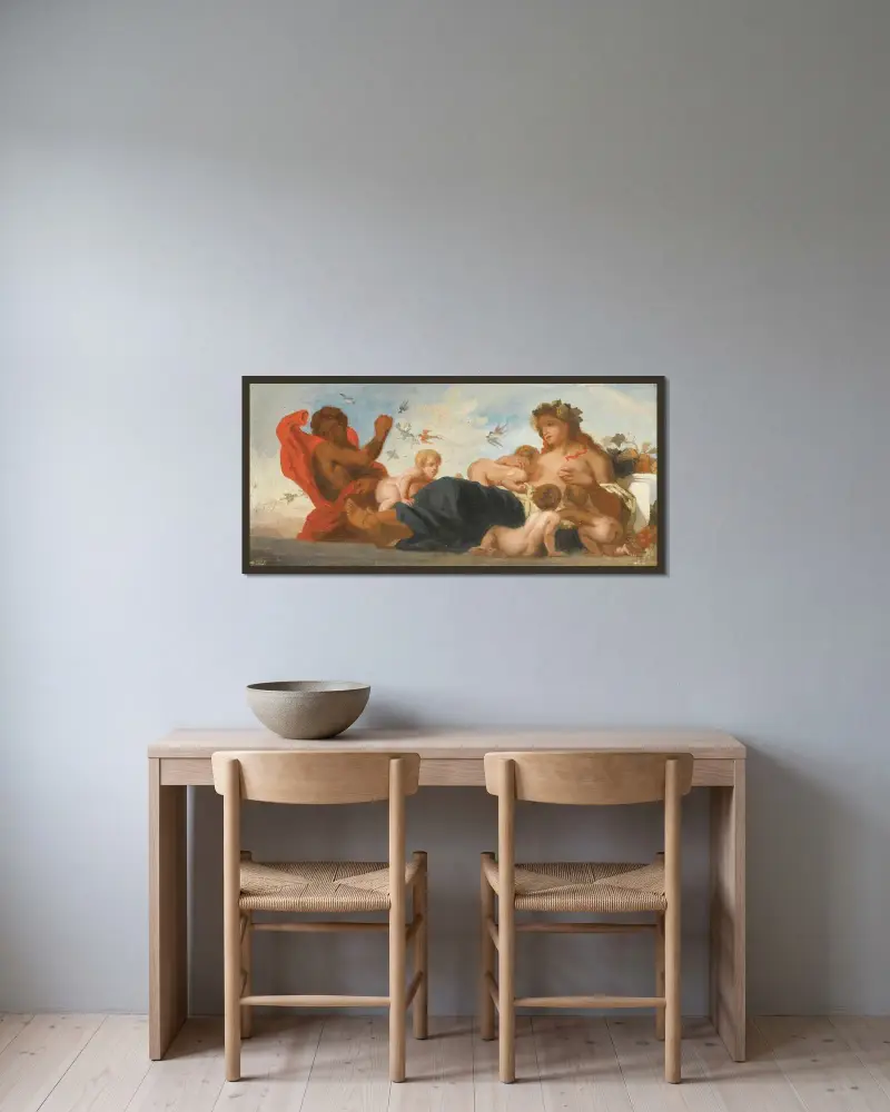 Studie für L’agriculture von Eugène Delacroix gerahmt an einer Wand
