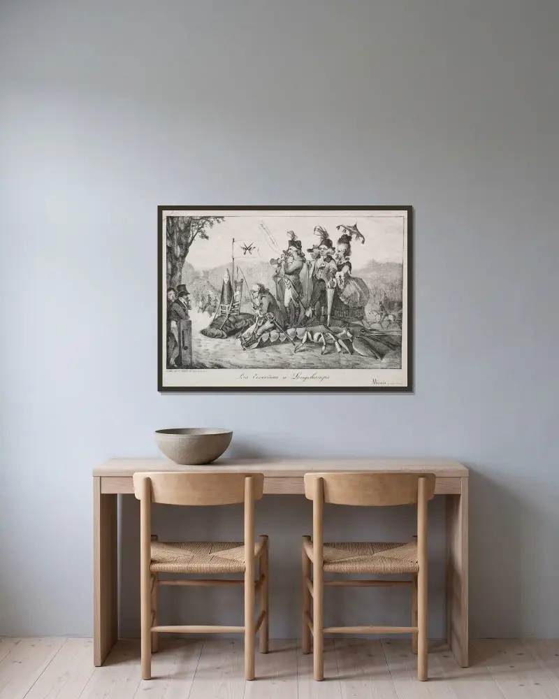 The Crayfish of Longchamps av Eugène Delacroix inramad på en vägg