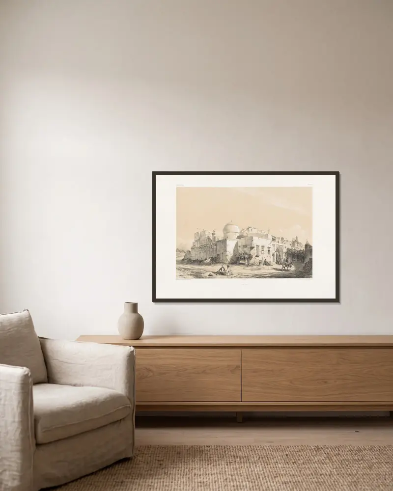 Kangavar von Eugène Flandin gerahmt an einer Wand
