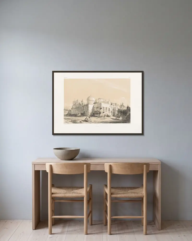 Kangavar von Eugène Flandin gerahmt an einer Wand