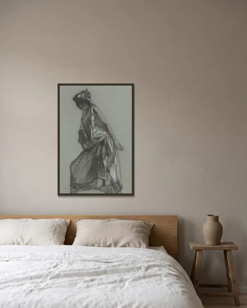 Arabische Frau, 1852 – Nr. 2 von Eugène Fromentin gerahmt an einer Wand