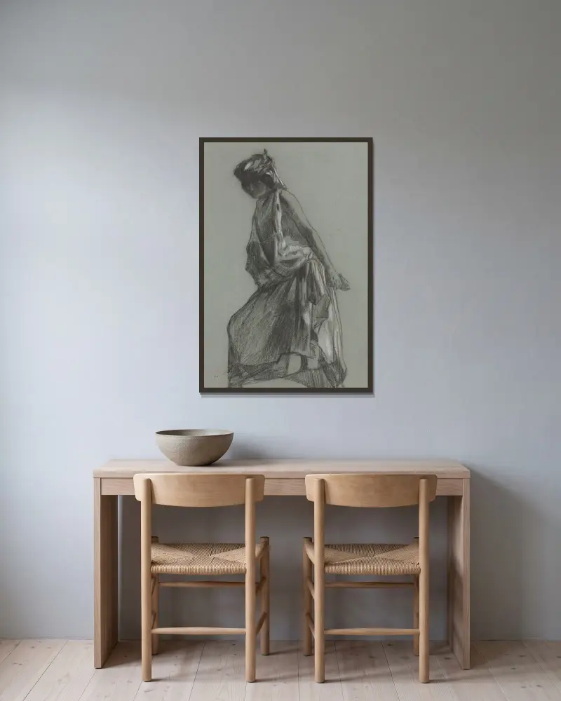 Arabische Frau, 1852 – Nr. 2 von Eugène Fromentin gerahmt an einer Wand