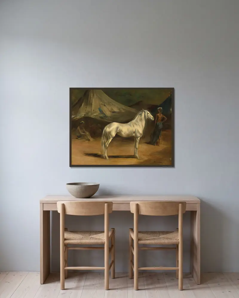 Das arabische Lager von Eugène Fromentin gerahmt an einer Wand