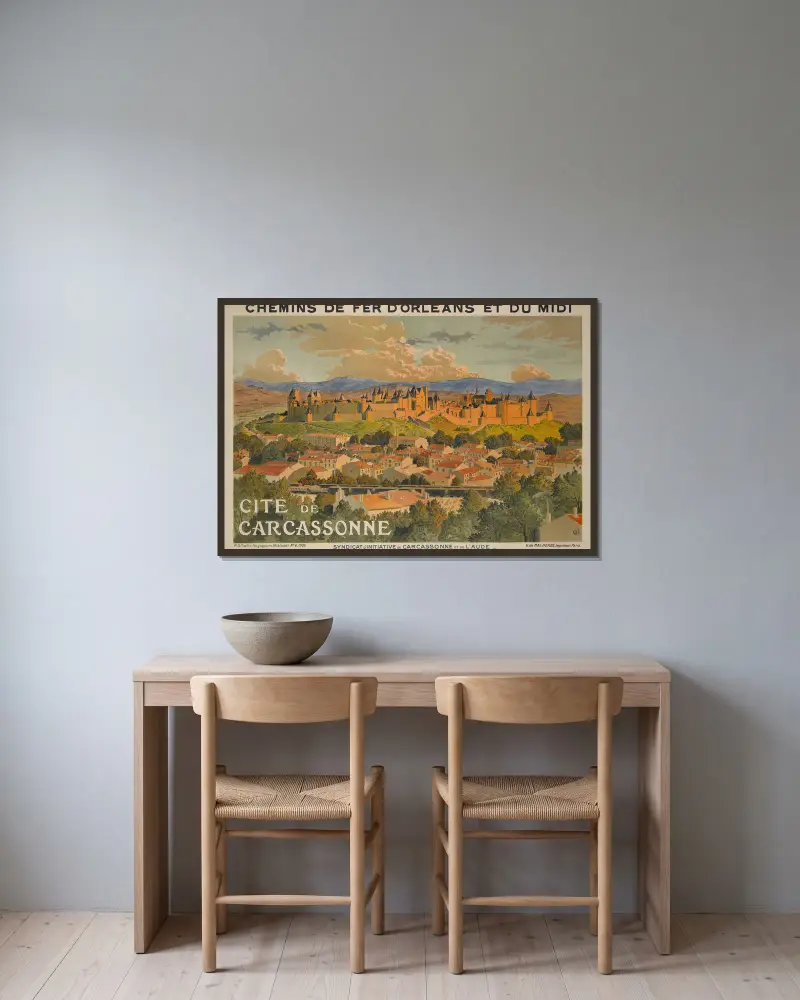 Cité de Carcassonne von Eugène Grasset gerahmt an einer Wand