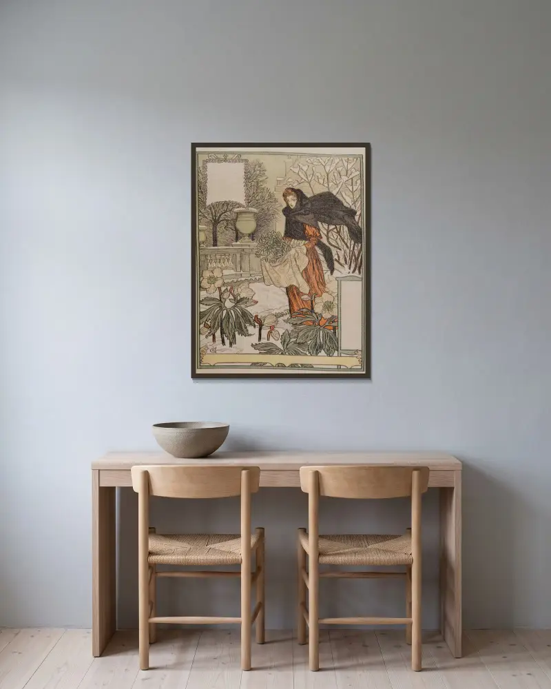 Dezember von Eugène Grasset gerahmt an einer Wand