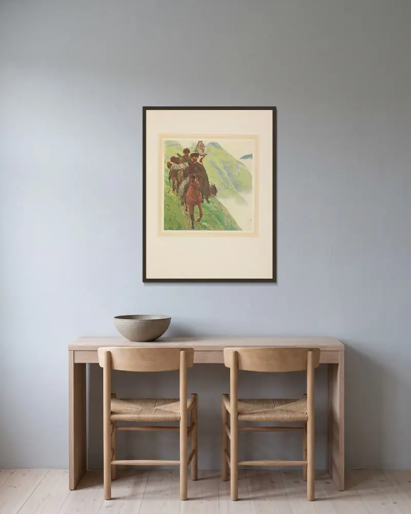 Hadschi Murat Taf. 02 von Eugene Lanceray gerahmt an einer Wand