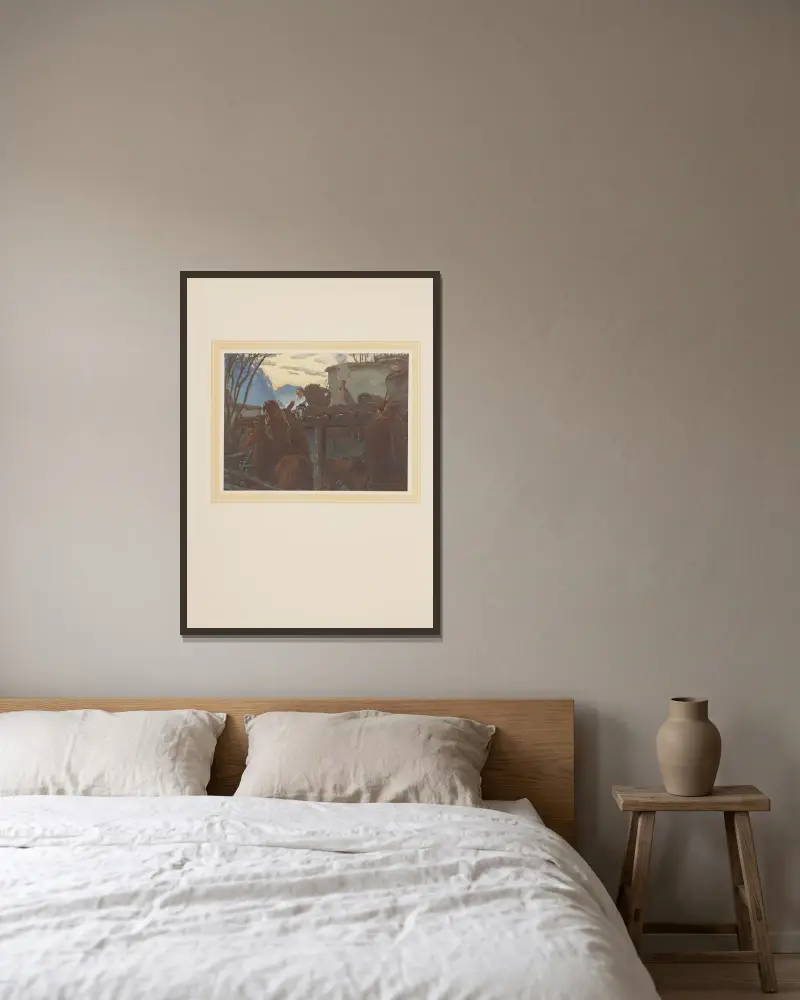 Hadschi Murat Tafel 04 von Eugene Lanceray gerahmt an einer Wand