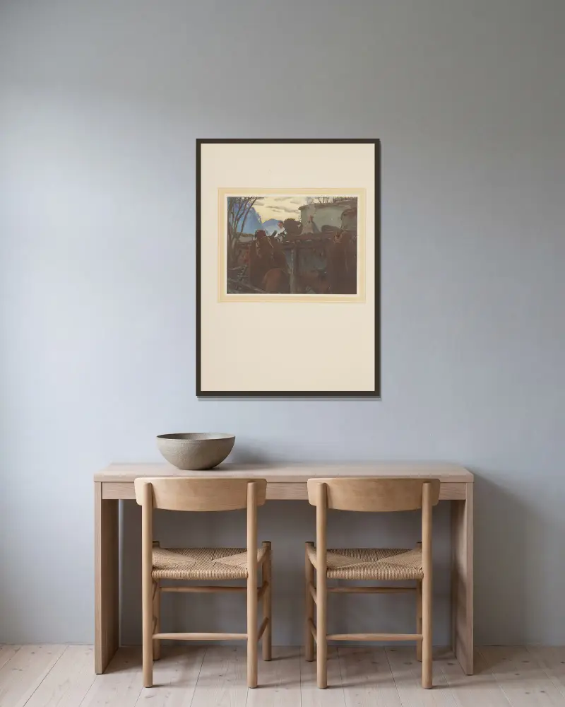 Hadschi Murat Tafel 04 von Eugene Lanceray gerahmt an einer Wand