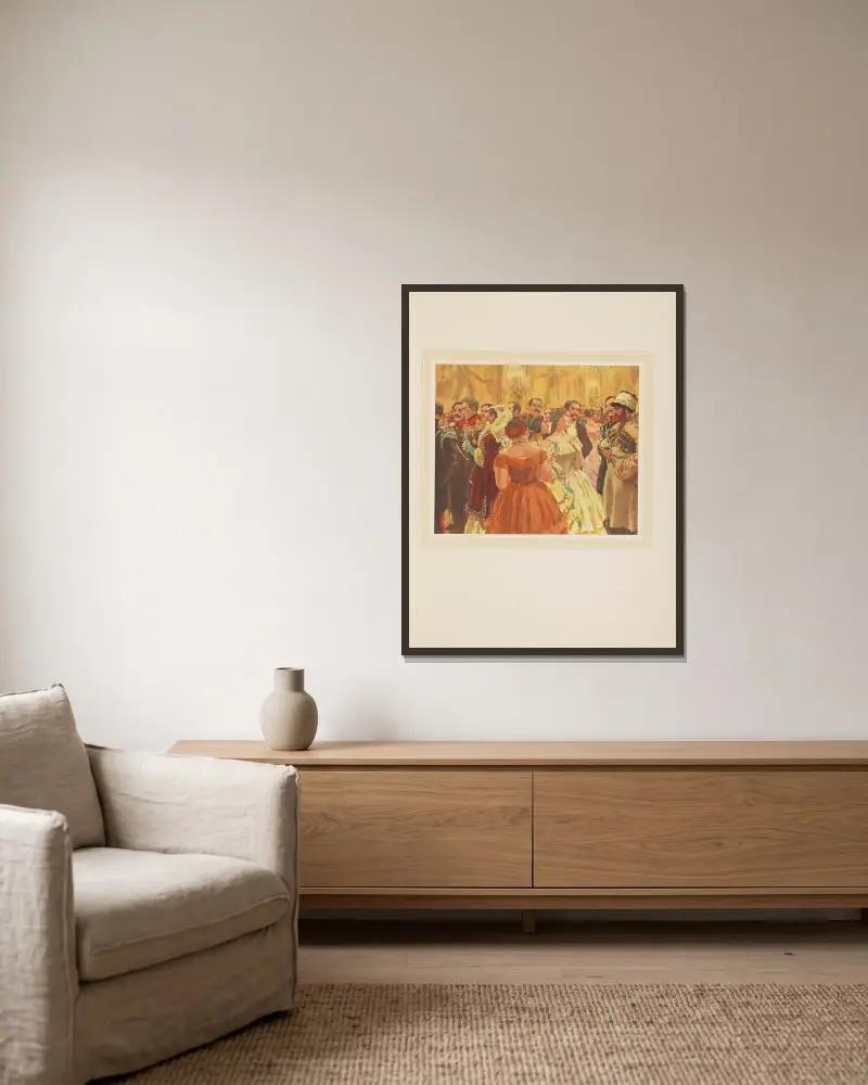 Hadschi Murat Tafel 11 von Eugene Lanceray gerahmt an einer Wand