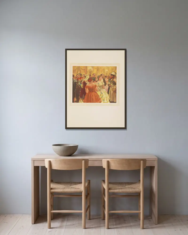 Hadschi Murat Tafel 11 von Eugene Lanceray gerahmt an einer Wand
