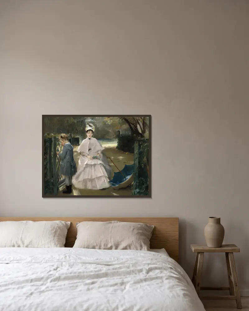 Kindermädchen und Kind von Eva Gonzalès gerahmt an einer Wand