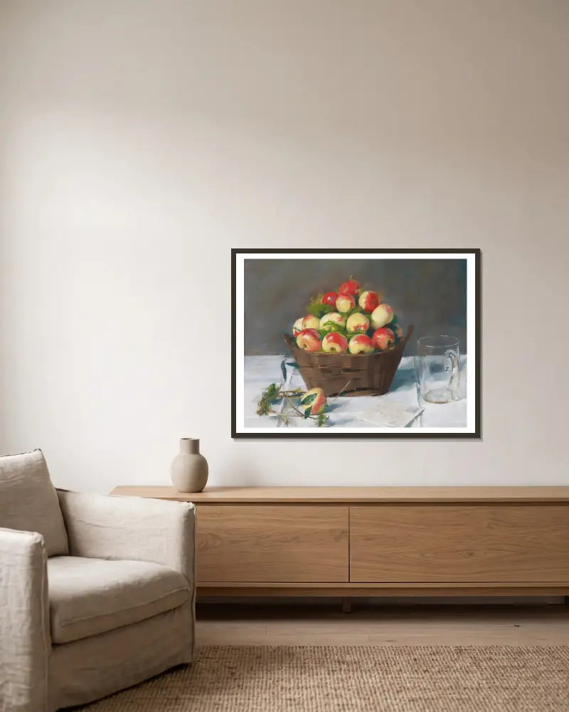 Pommes d’Api von Eva Gonzalès gerahmt an einer Wand