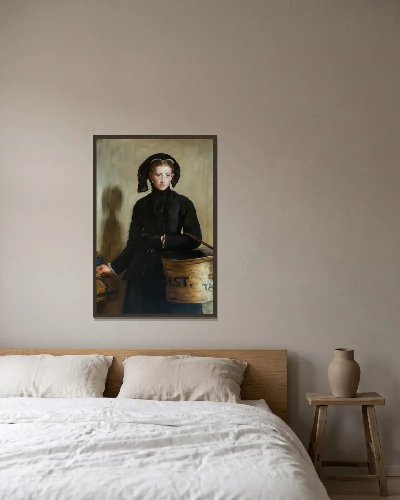 Das Scherflein der Witwe von Sir John Everett Millais gerahmt an einer Wand