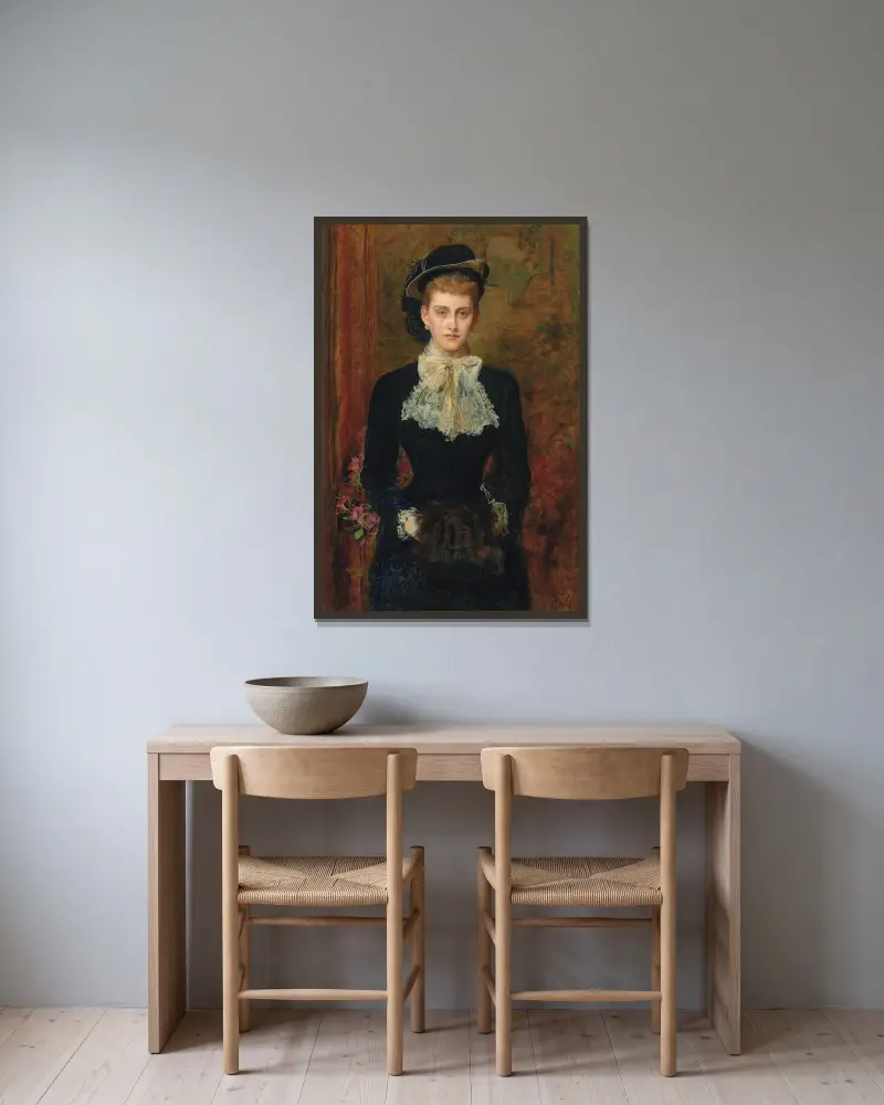 Countess de Pourtales, The Former Mrs Sebastian Schlesinger av Sir John Everett Millais inramad på en vägg