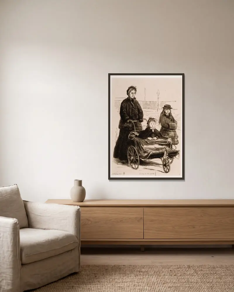 Auf dem Weg zum Park von Sir John Everett Millais gerahmt an einer Wand