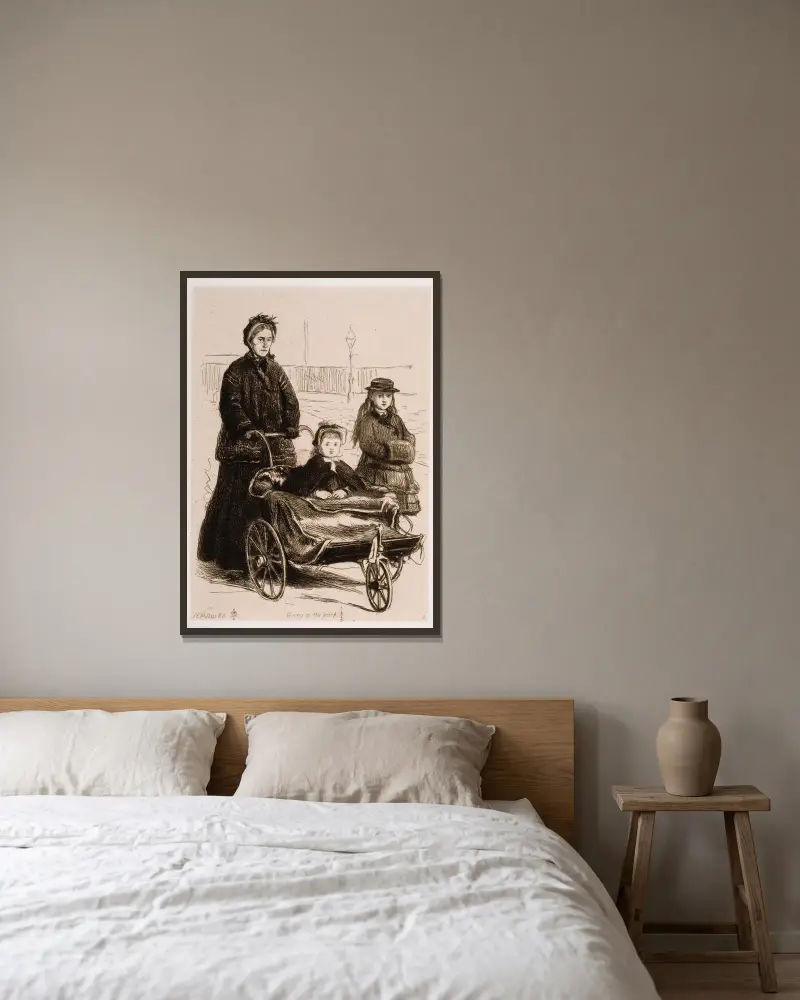Auf dem Weg zum Park von Sir John Everett Millais gerahmt an einer Wand