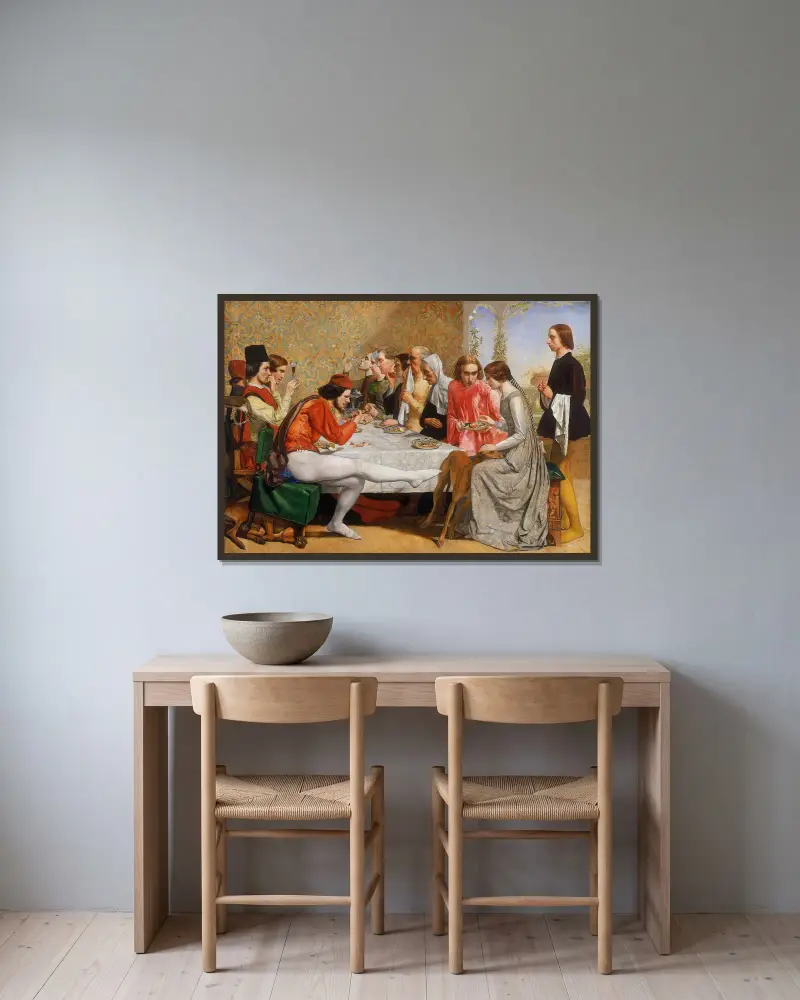 Lorenzo and Isabella av Sir John Everett Millais inramad på en vägg