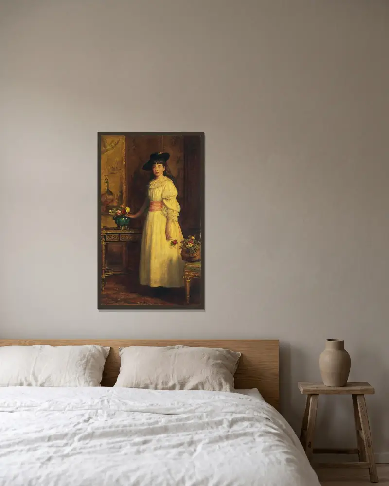 Miss Gertrude Vanderbilt av Sir John Everett Millais inramad på en vägg