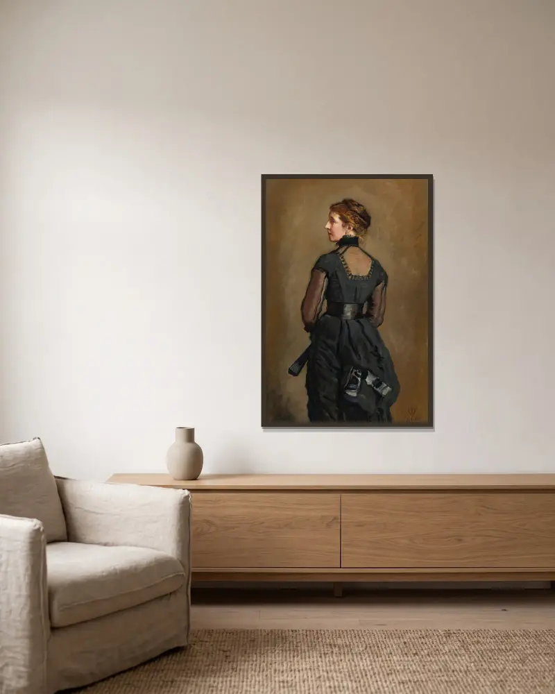 Portrait Of Kate Perugini, Daughter Of Charles Dickens av Sir John Everett Millais inramad på en vägg