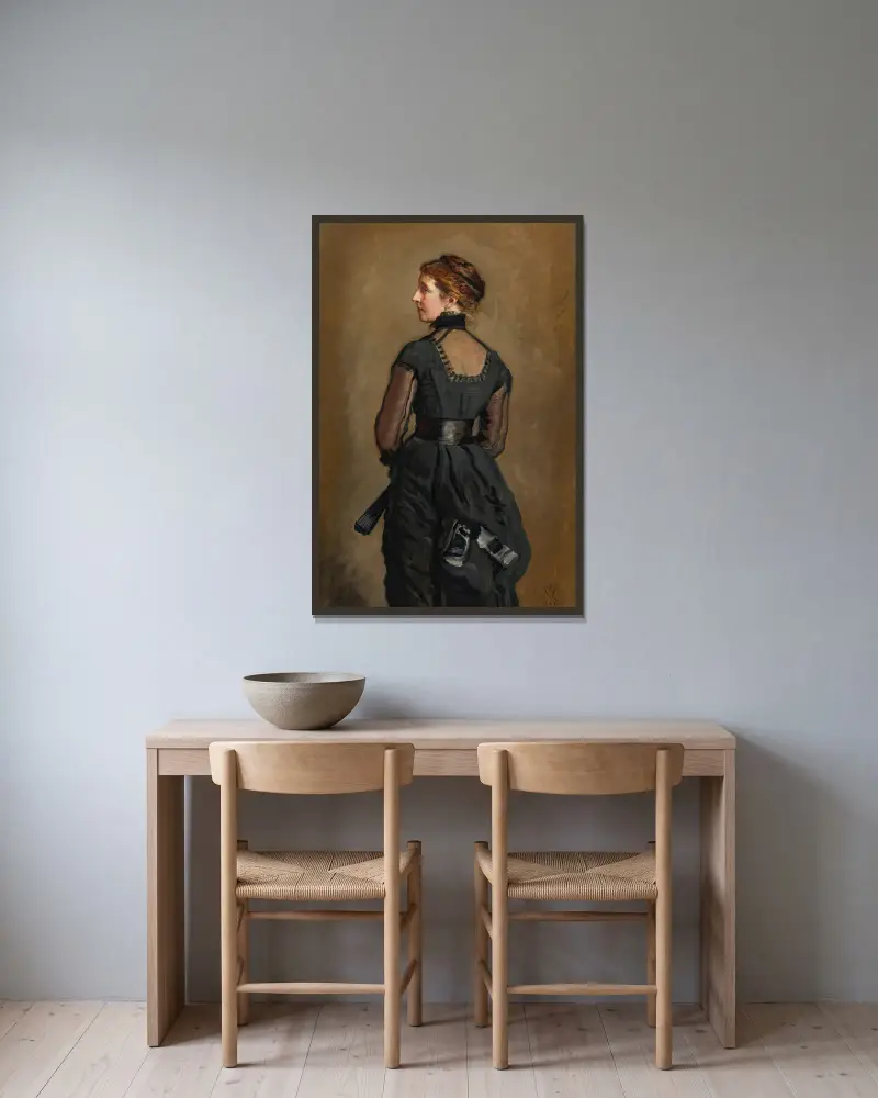 Portrait Of Kate Perugini, Daughter Of Charles Dickens av Sir John Everett Millais inramad på en vägg