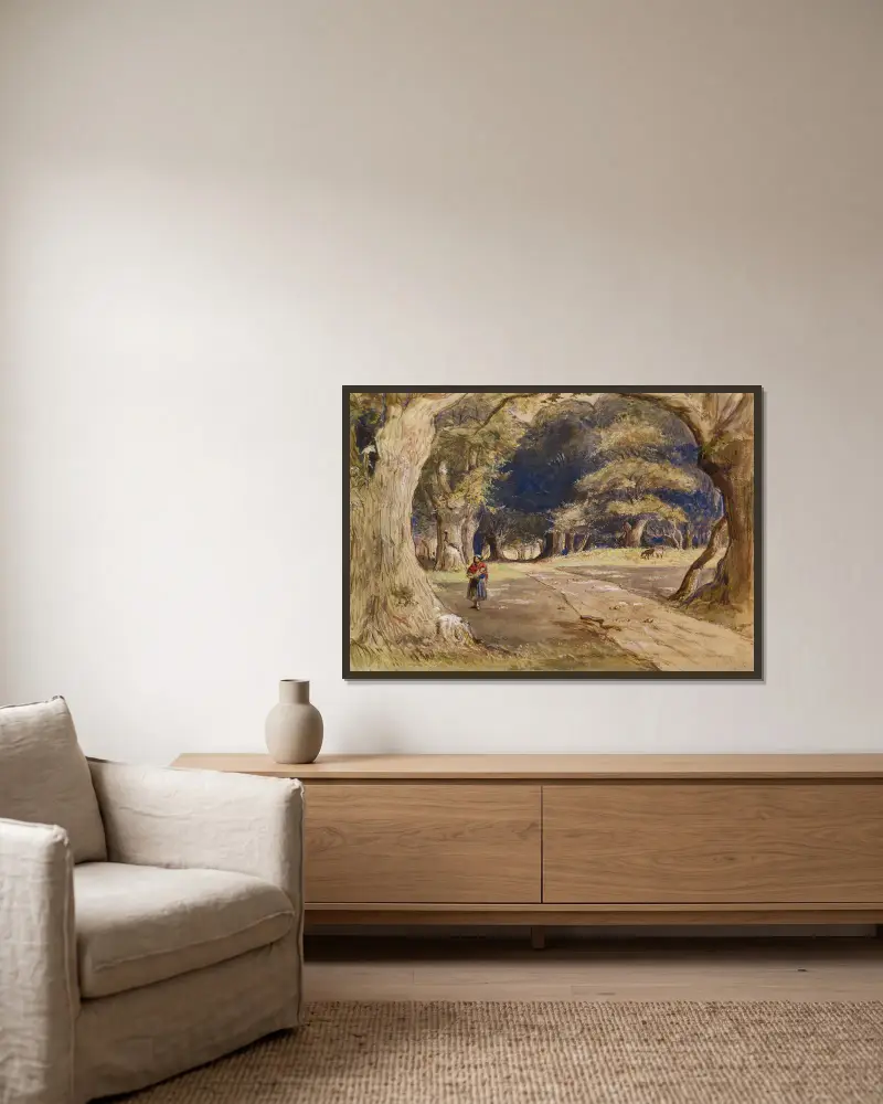 Die Zigeunerin von Sir John Everett Millais gerahmt an einer Wand