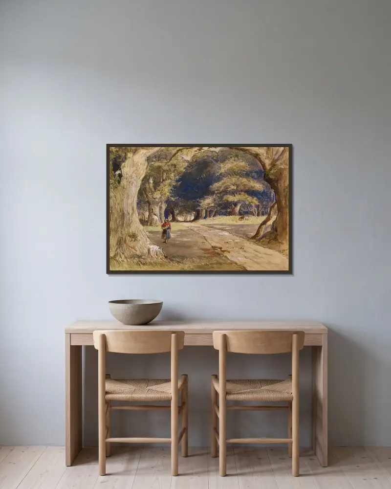 Die Zigeunerin von Sir John Everett Millais gerahmt an einer Wand
