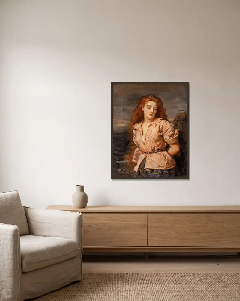The Martyr of the Solway av Sir John Everett Millais inramad på en vägg