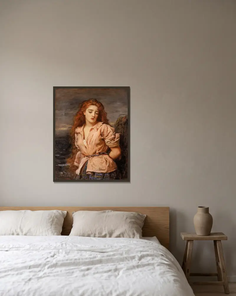 The Martyr of the Solway av Sir John Everett Millais inramad på en vägg