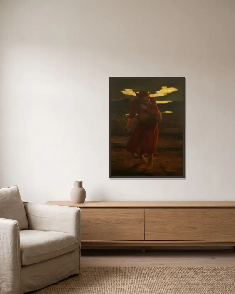 The Parable of the Tares av Sir John Everett Millais inramad på en vägg