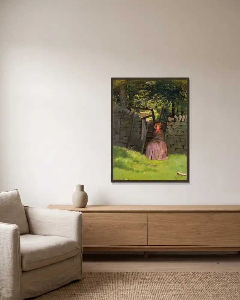 Warten von Sir John Everett Millais gerahmt an einer Wand