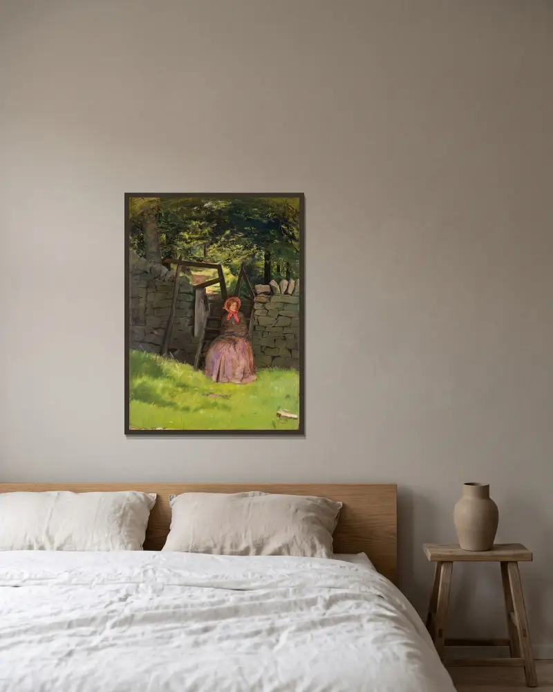 Warten von Sir John Everett Millais gerahmt an einer Wand